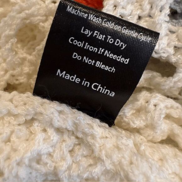 POL Open Knit White / Multicolor Lightweight Open Front Cardigan Long Size Small - Picture 10 of 14